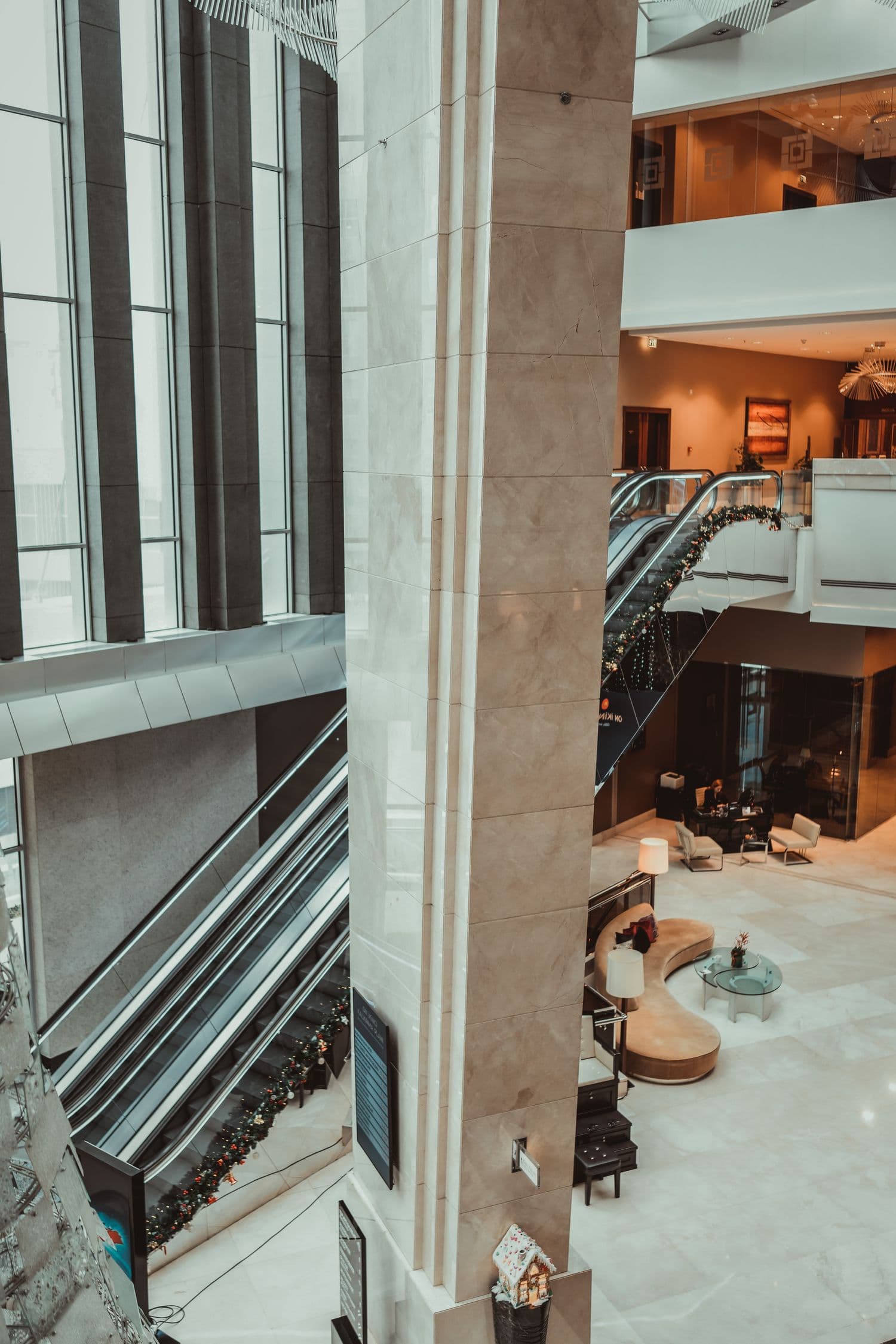 Luxury hotel lobby interior